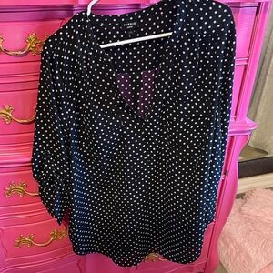 Torrid black and white polka dot Blouse for Women Harper shirt size 1